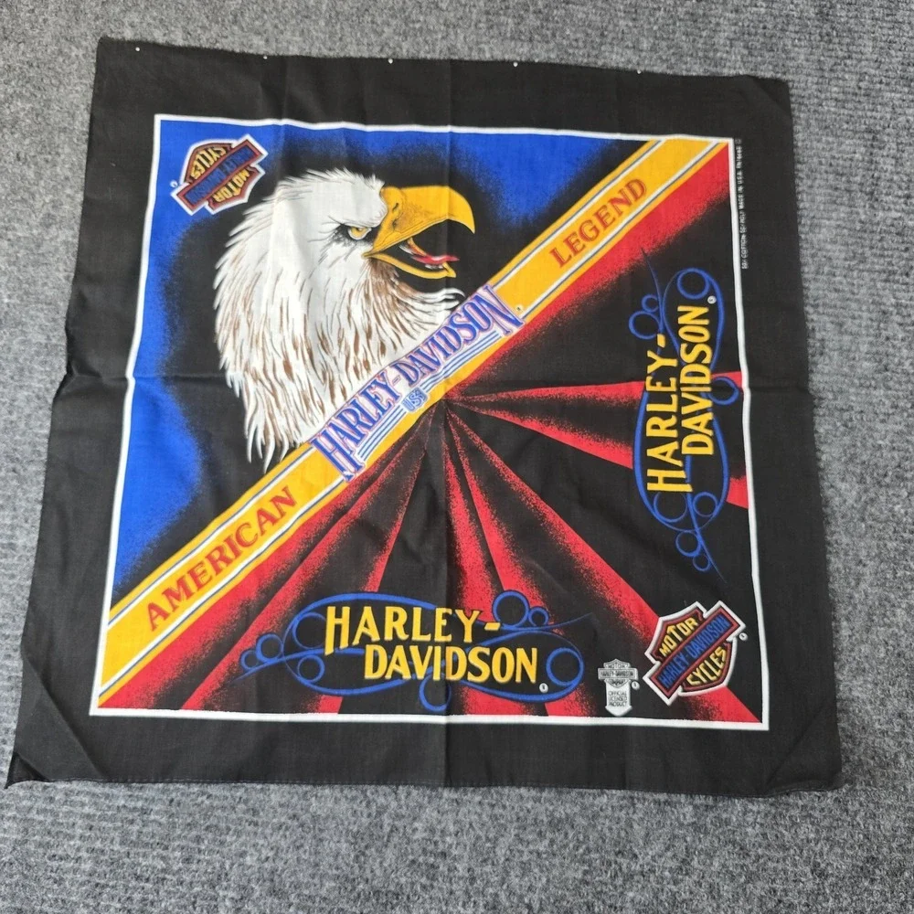 Vintage Harley-Davidson Legend  American Eagle Bandana Handkerchief Made In USA